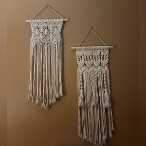 Handcrafted Cream Macrame Wall Hanging Set